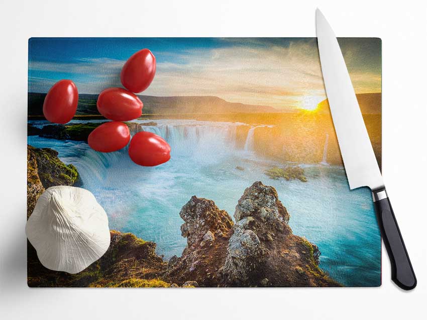 Sunset Over The Stunning Waters Glass Chopping Board