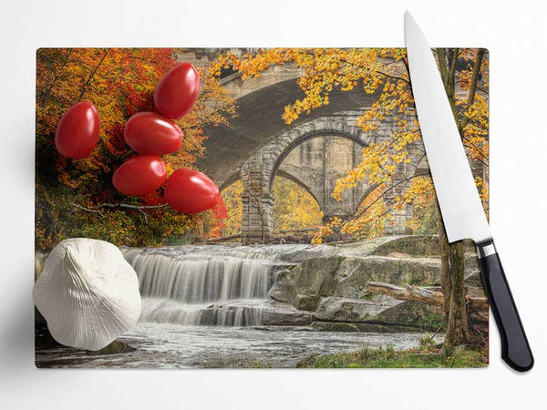 Bridge In The Forest Glass Chopping Board