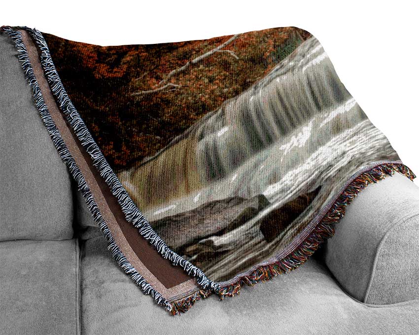 Bridge In The Forest Woven Blanket