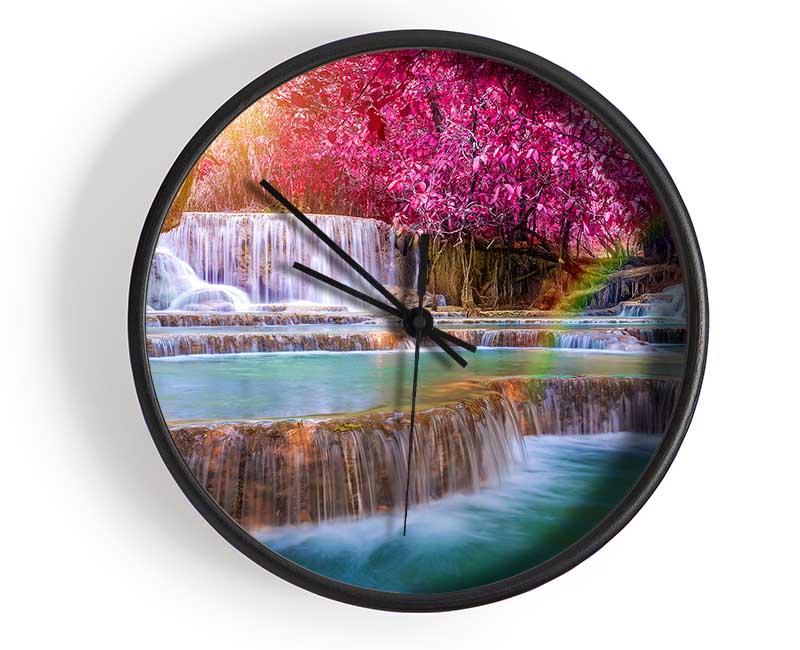 Pink Tree Beauty 3 Clock - Wallart-Direct UK