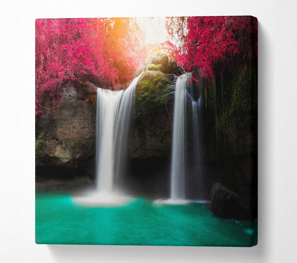 A Square Canvas Print Showing Pink Tree Beauty 5 Square Wall Art