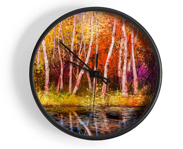 Rainbow Trees Clock - Wallart-Direct UK