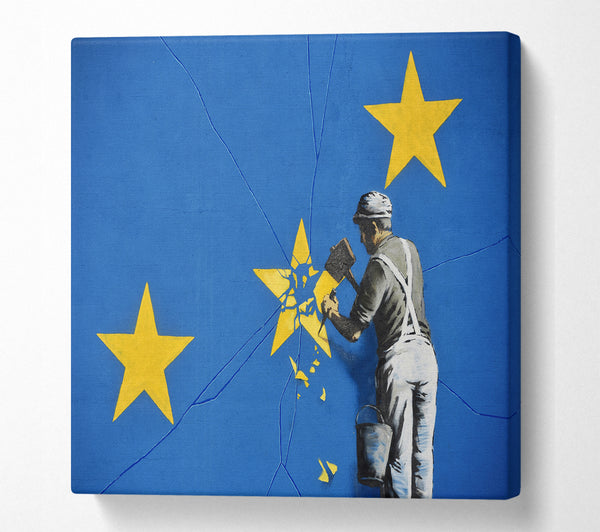 A Square Canvas Print Showing Euro Star Square Wall Art