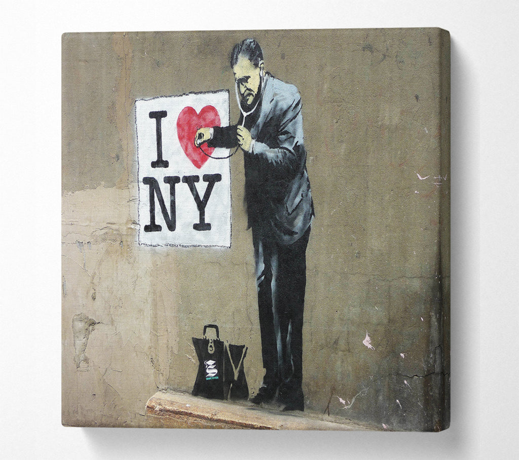 A Square Canvas Print Showing I love NY Square Wall Art