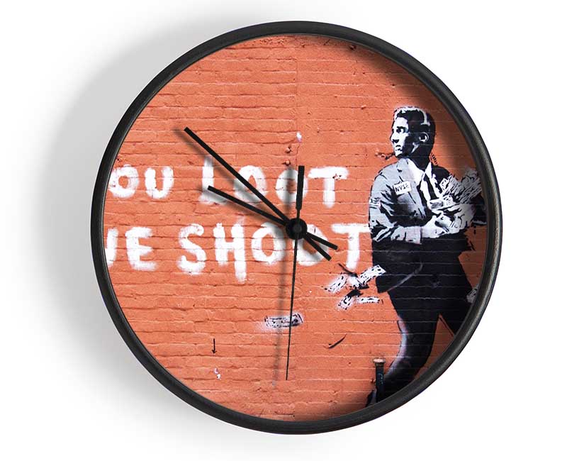 You loot We Shoot Clock - Wallart-Direct UK