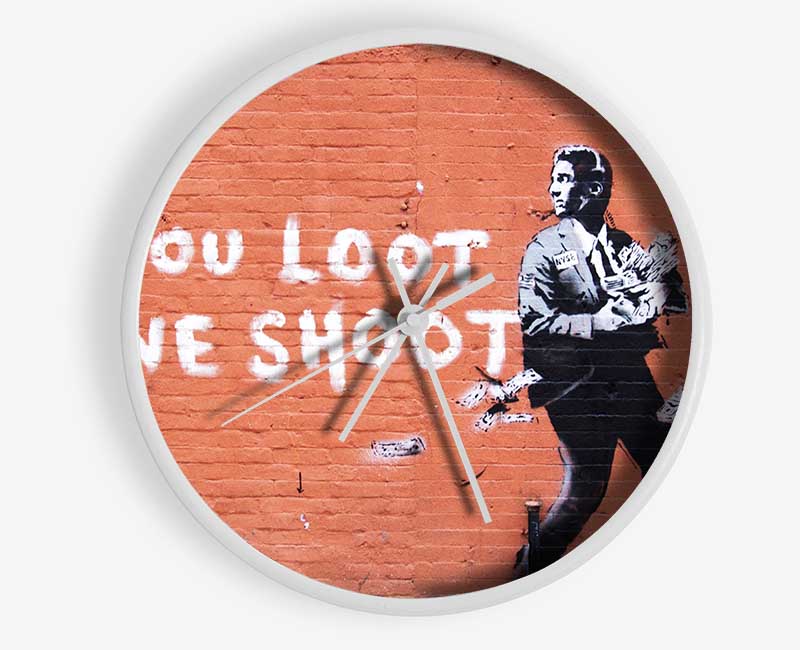 You loot We Shoot Clock - Wallart-Direct UK