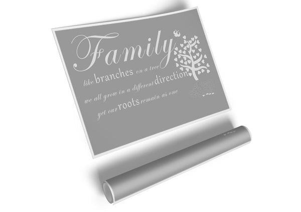 Family Quote Family Like Branches On A Tree Grey White