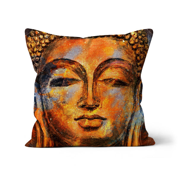 Kissen mit Buddha-Gesicht und ethnischem Muster