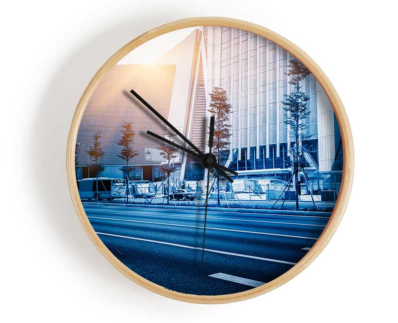 Blue city sunglare Clock - Wallart-Direct UK