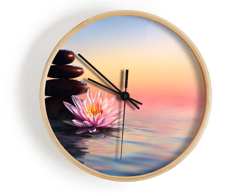 Zen Stones Lilly Clock - Wallart-Direct UK