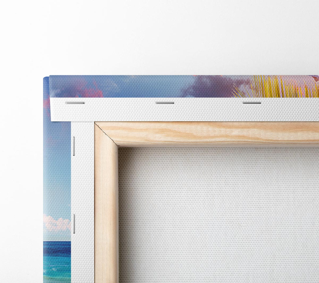  A Canvas Print of Sun chairs by the sea Canvas Art