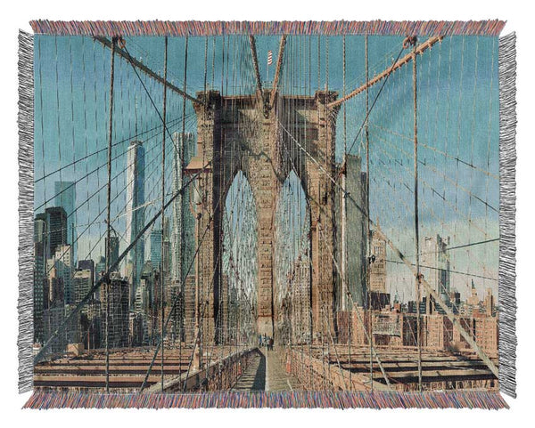 Amazing NYC Bridge Woven Blanket