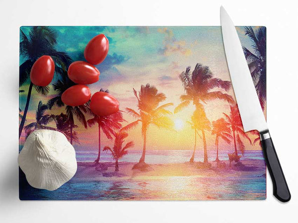 Hawaii Sunset sea Glass Chopping Board