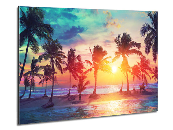 Hawaii Sunset sea Metal Print