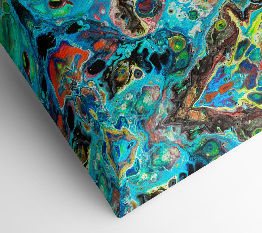 A Canvas Print of Neon Splash oil paints Canvas Art