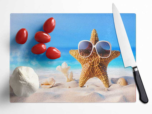 Cool Starfish Glass Chopping Board