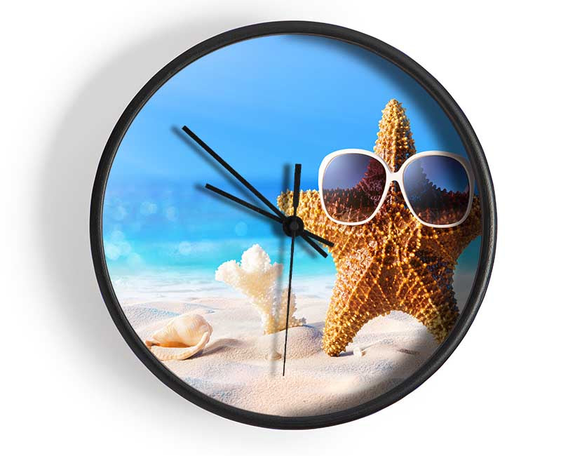 Cool Starfish Clock - Wallart-Direct UK