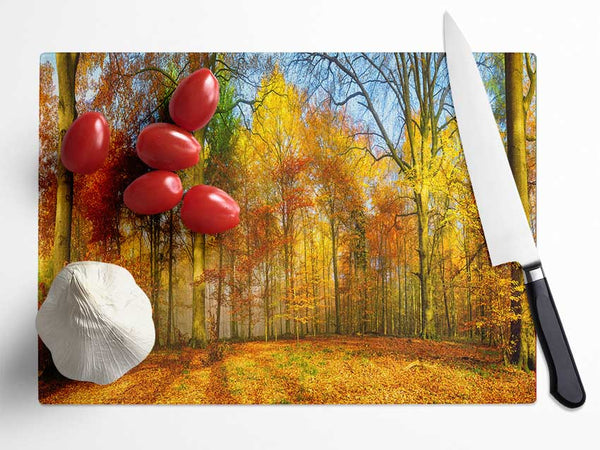 Autumn Forest soft Glass Chopping Board