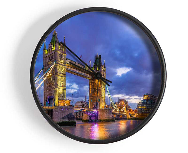 London Bridge at night Clock - Wallart-Direct UK