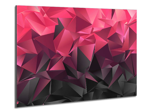 Pink and grey Diagonals Metal Print