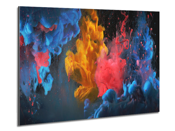 Paint Cloud In Water Metal Print