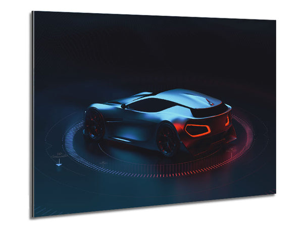 Futuristisches Auto mit Vollgas