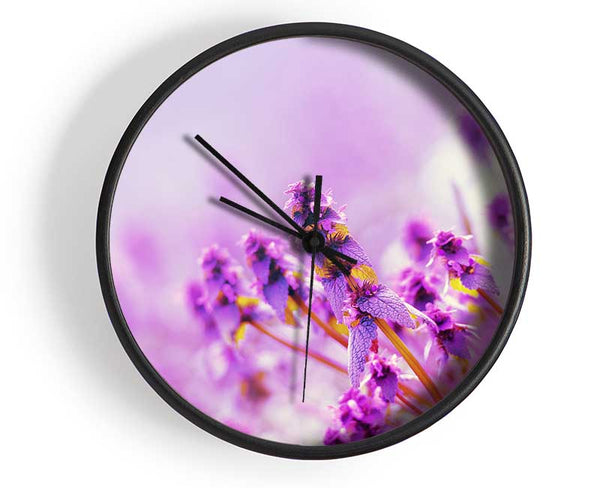 Lilac flowers in the mist Clock - Wallart-Direct UK