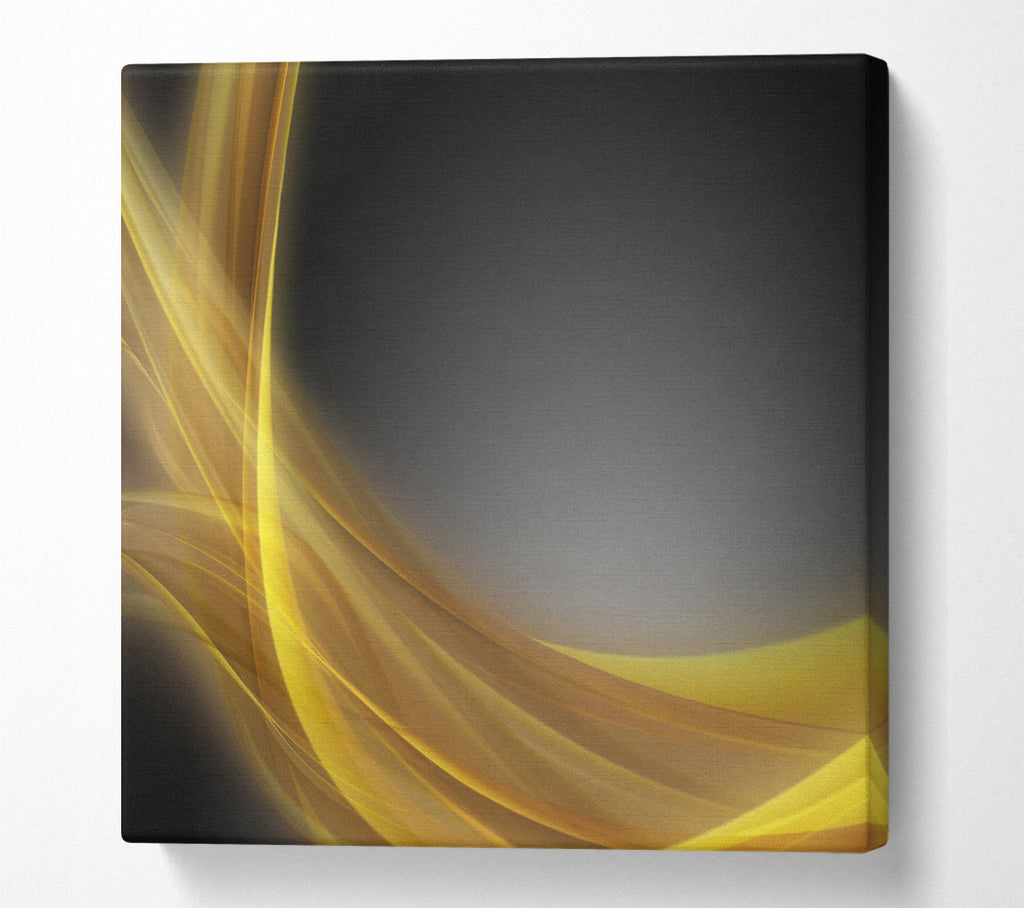 A Square Canvas Print Showing Yellow swirls through the gradients Square Wall Art