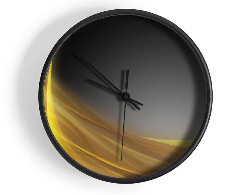 Yellow swirls through the gradients Clock - Wallart-Direct UK