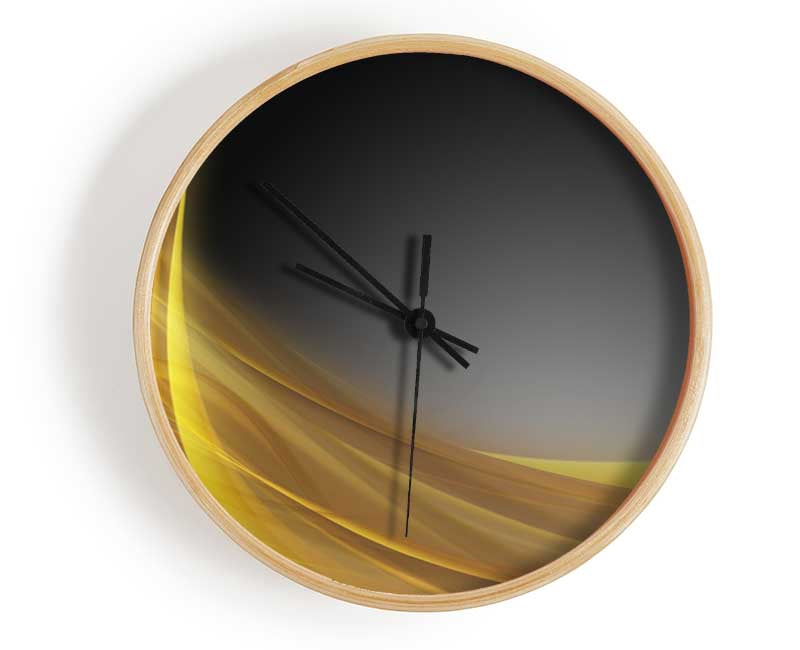 Yellow swirls through the gradients Clock - Wallart-Direct UK