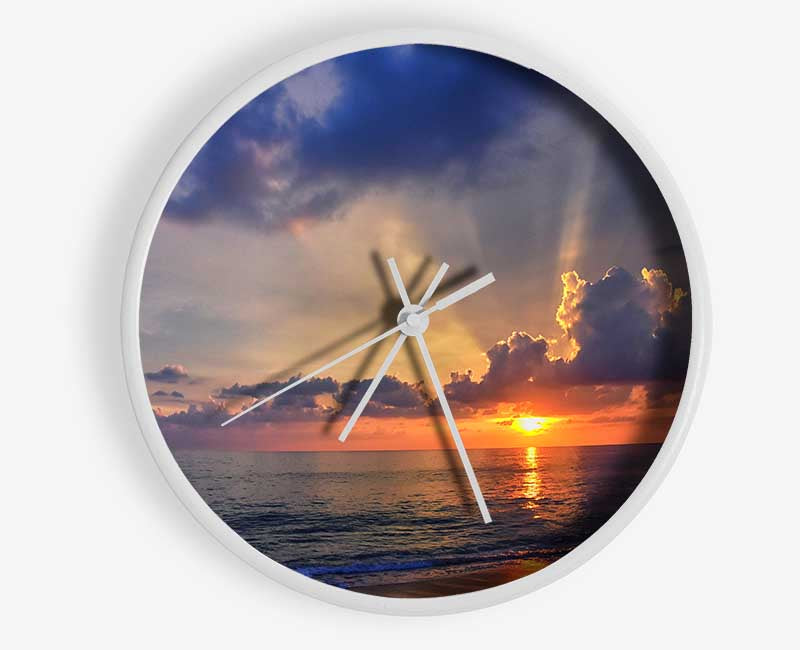 British sunset of the coast of frinton Clock - Wallart-Direct UK