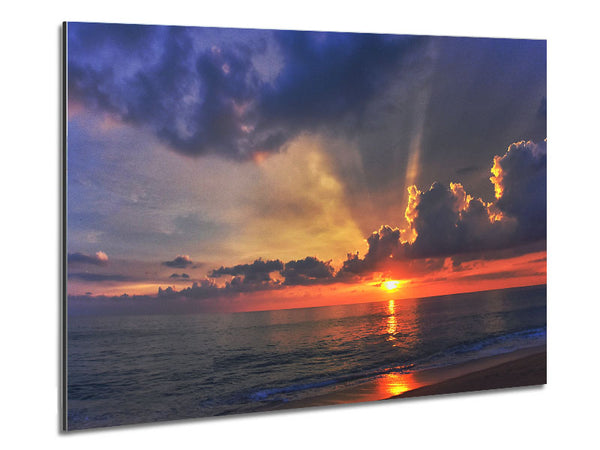 Britischer Sonnenuntergang an der Küste von Frinton