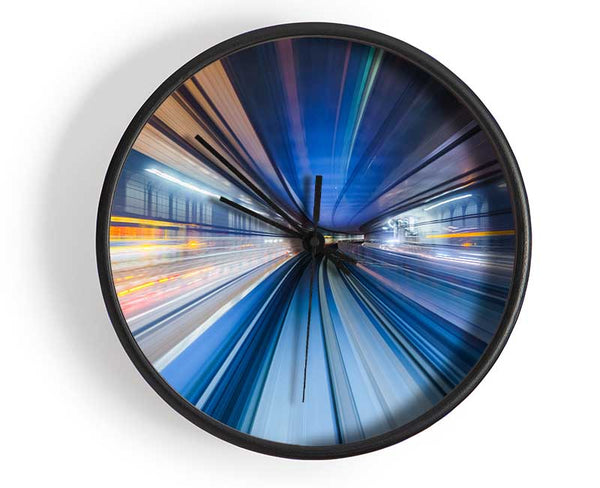 Tunnel of light and colour Clock - Wallart-Direct UK