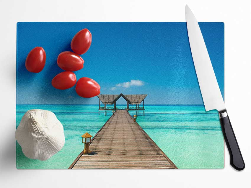 The bridge to the sea Glass Chopping Board