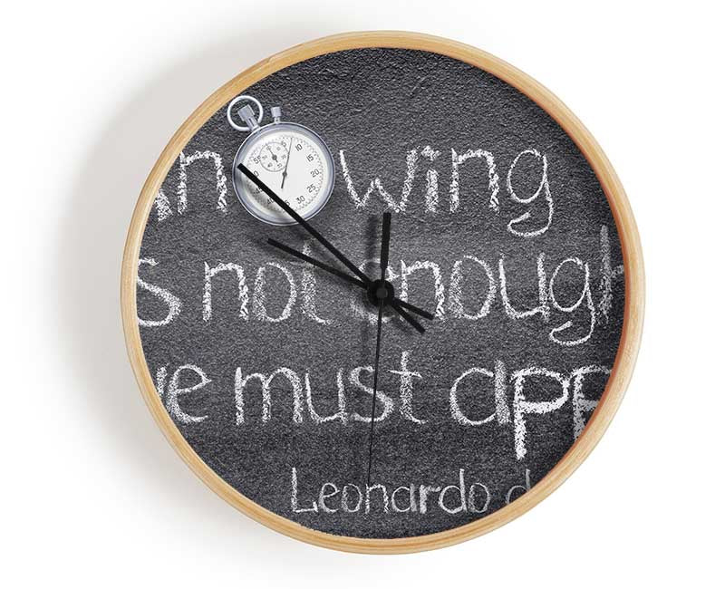 Leonardo da vinci quote chalks Clock - Wallart-Direct UK