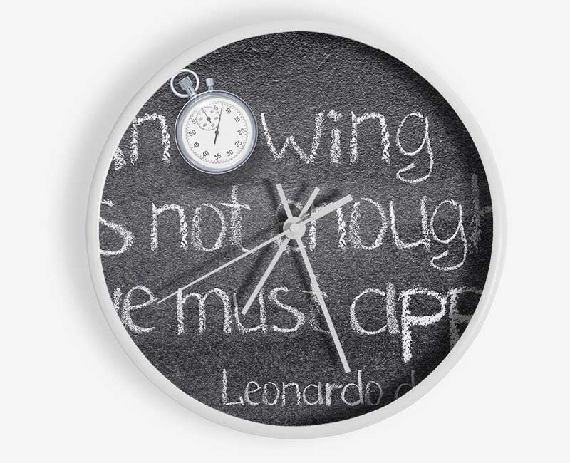 Leonardo da vinci quote chalks Clock - Wallart-Direct UK