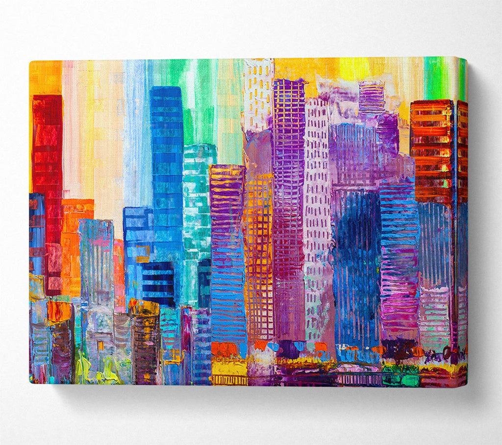 Picture of City of colour acrylic paint Canvas Print Wall Art