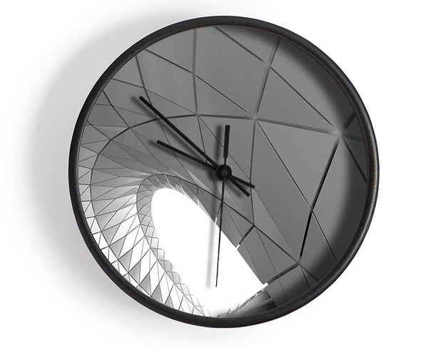 Swirl of geometric shapes on building Clock - Wallart-Direct UK