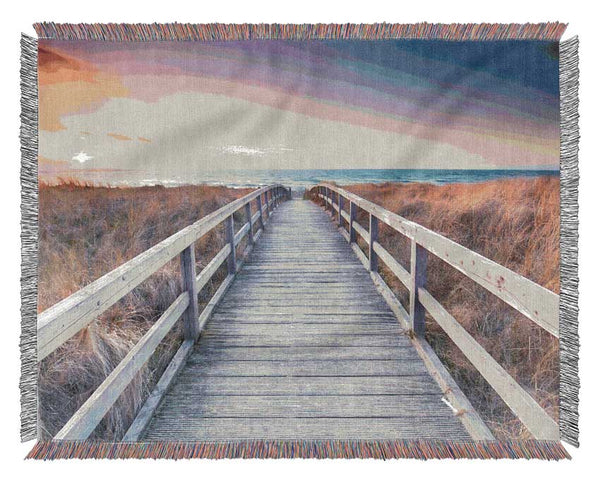 Brige to the coast Woven Blanket