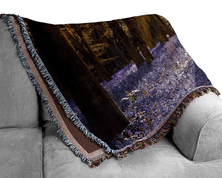 Purple flower greenland Woven Blanket