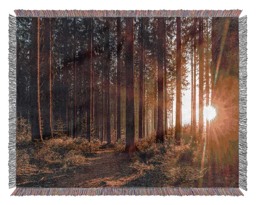 Sunrays forest spectrum Woven Blanket