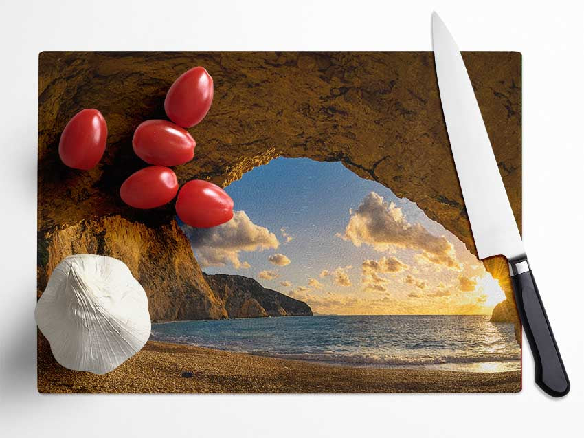 Cave on the coast Glass Chopping Board