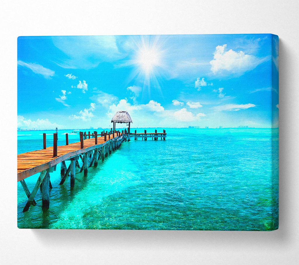 Picture of Blue rays on the pier Canvas Print Wall Art