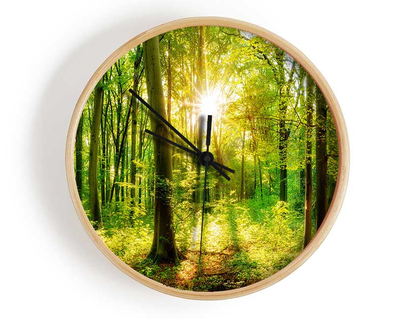 Green forest beauty Clock - Wallart-Direct UK