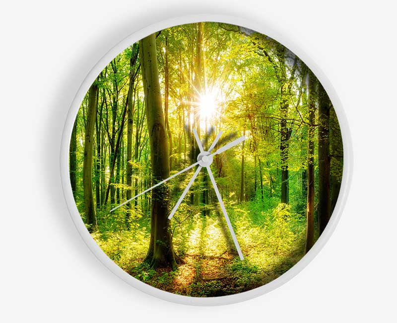 Green forest beauty Clock - Wallart-Direct UK