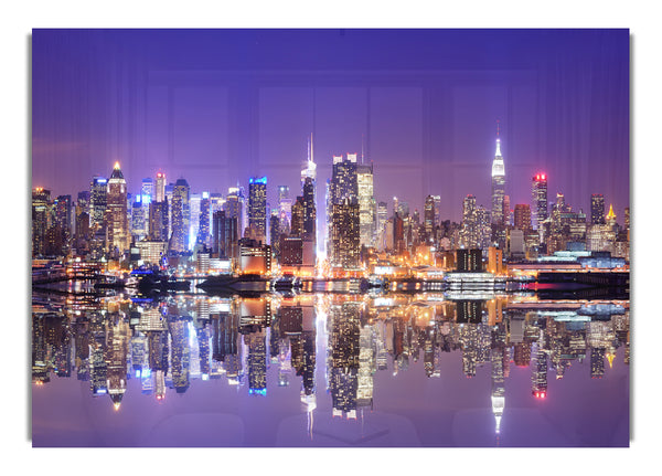 Hong kong purples and blues reflection