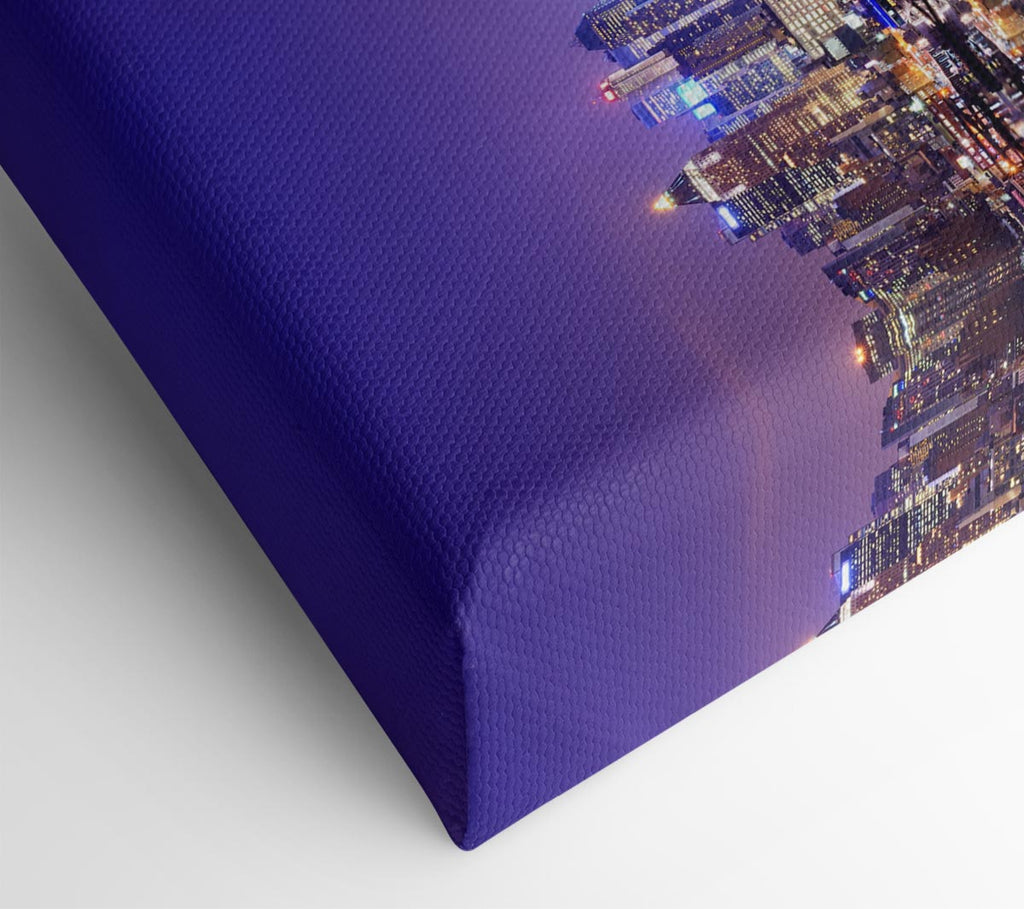 Picture of Hong kong purples and blues reflection Canvas Print Wall Art