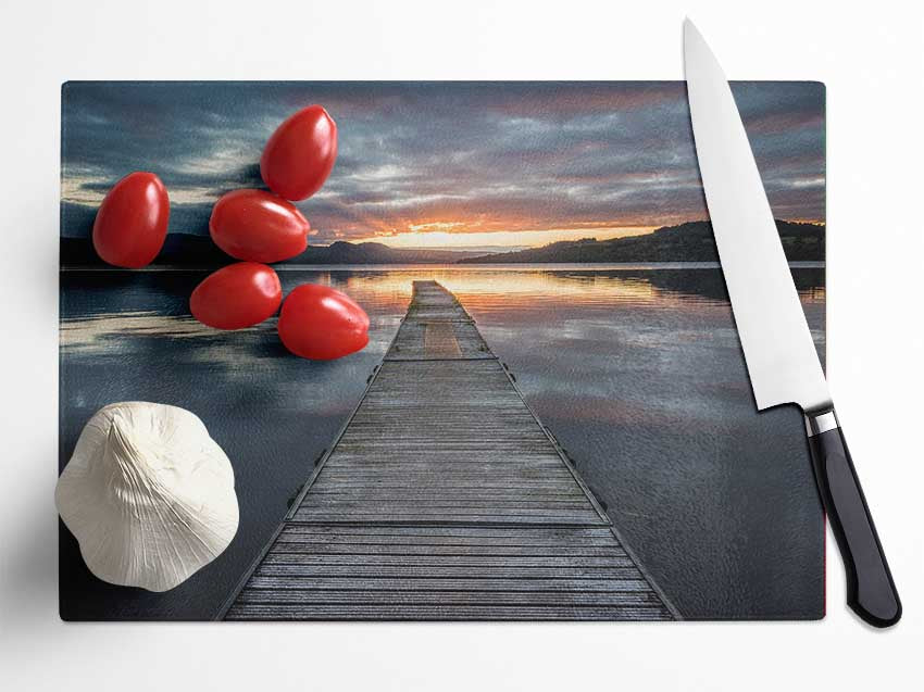 Bridge on the water sun Glass Chopping Board