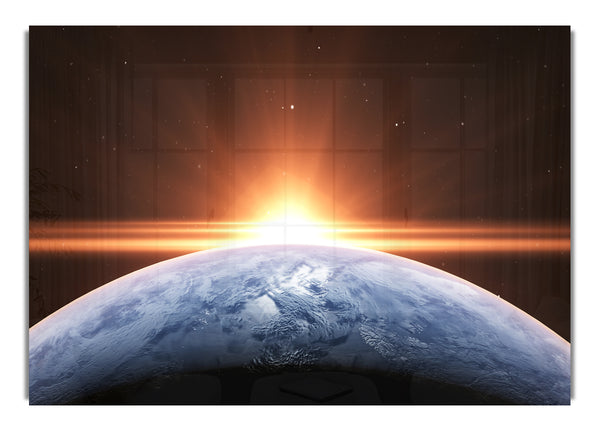 Sonne blickt über die Erde