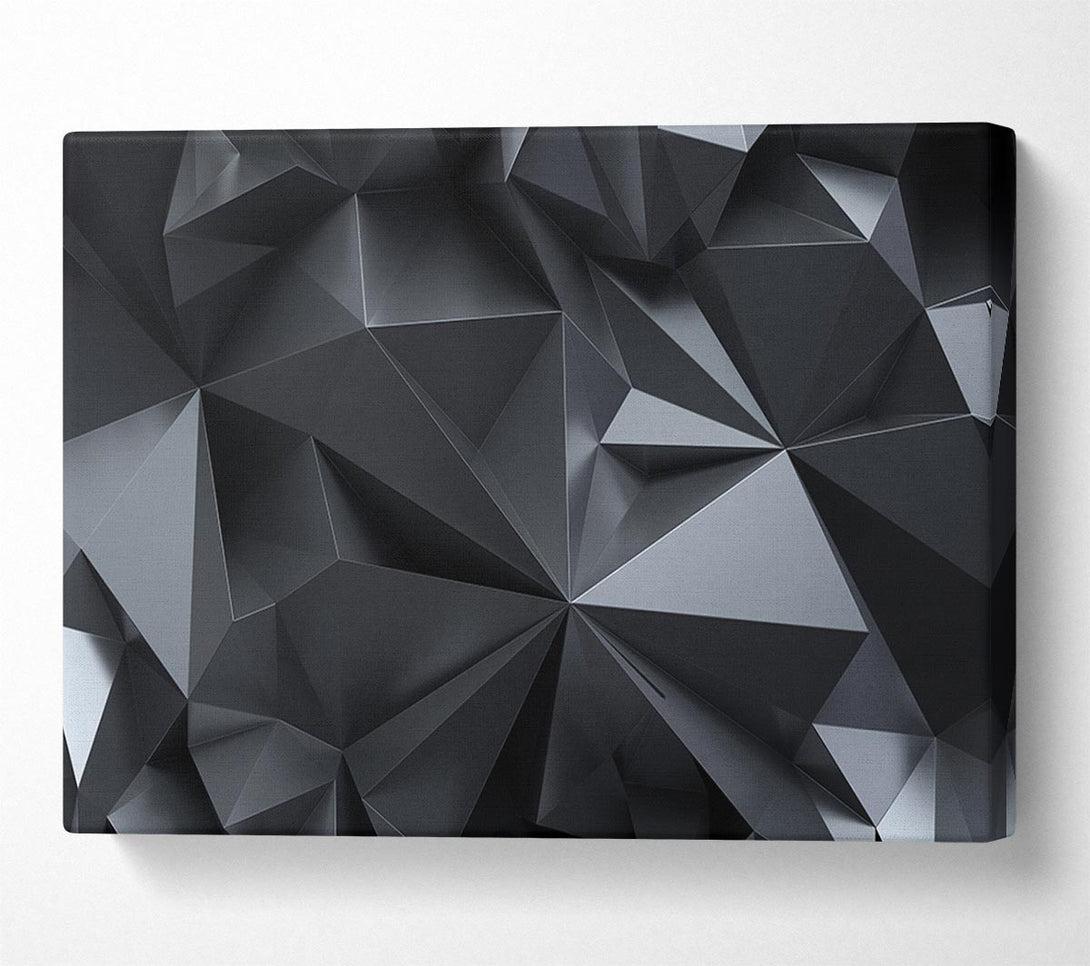 Picture of Grey triangles close up isometric Canvas Print Wall Art